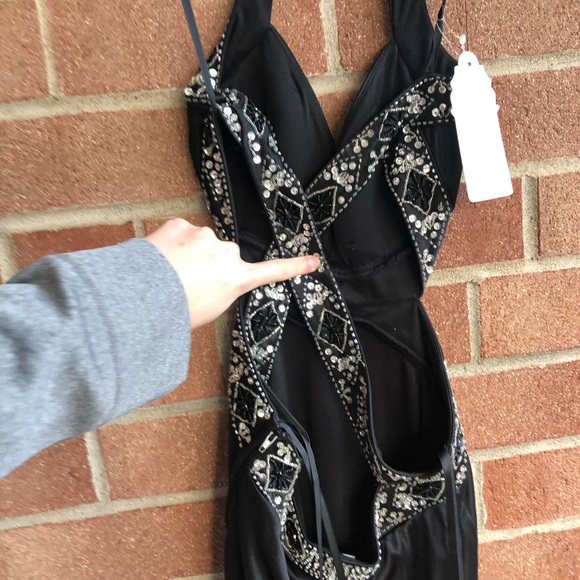 NWT Golden Asp Prom Dress with Cut Outs - Picture 4 of 4